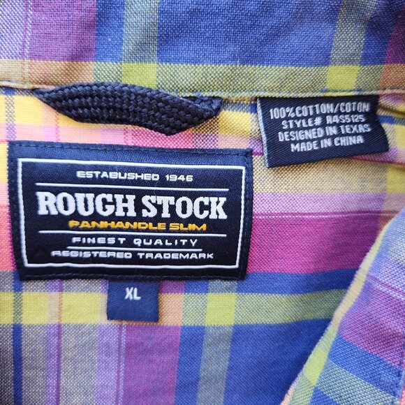 Panhandle Slim Rough Stock Jeweled Rhinestone Snap Western Shirt Plaid - Picture 8 of 10